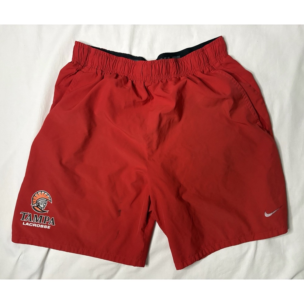 Nike Dri Fit Tampa Lacrosse Athletic Shirts Men's Size Large Red Pockets